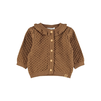 Name it - Salone strikket cardigan m. flæse - Toasted coconut